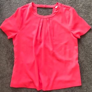 J. Crew | Coral Blouse with criss-cross Back